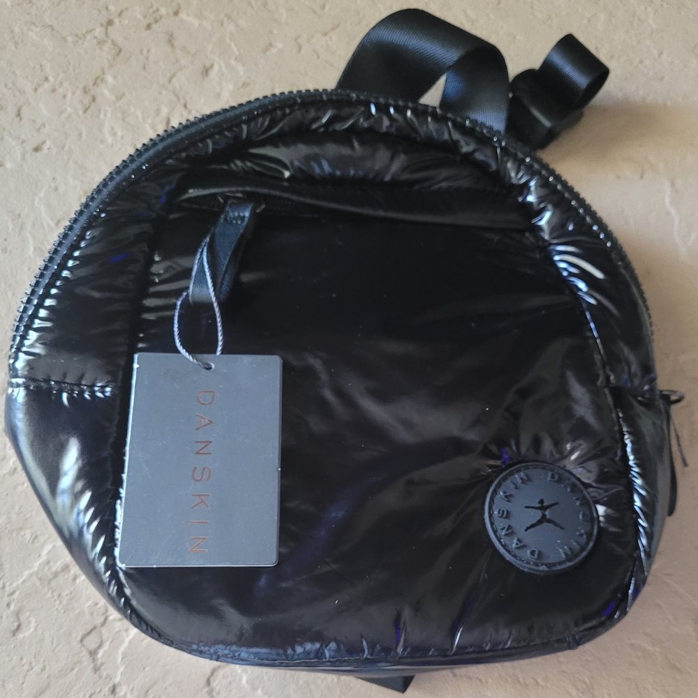 *NWT* Danskin Lowry Nylon Sling Backpack Black 9x9 Small Casual Travel Modern